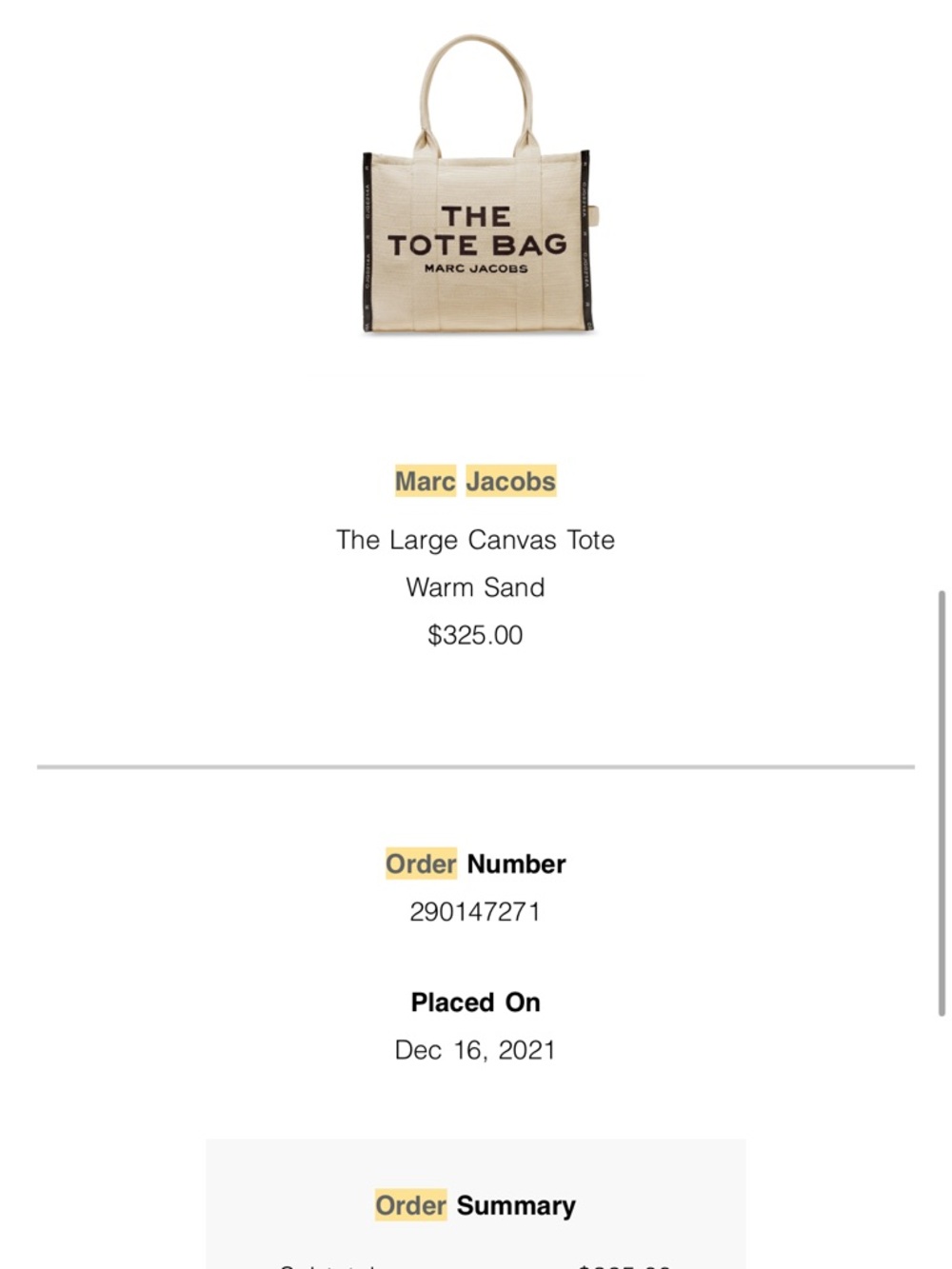 Marc Jacobs Beige Canvas 'The Tote Bag' with Black Logo - Picture 12 of 13